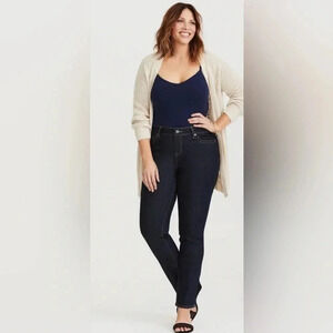 Torrid Women's Mid-High Rise Dark Wash Denim Cotton Spandex Skinny Jean L10R EUC